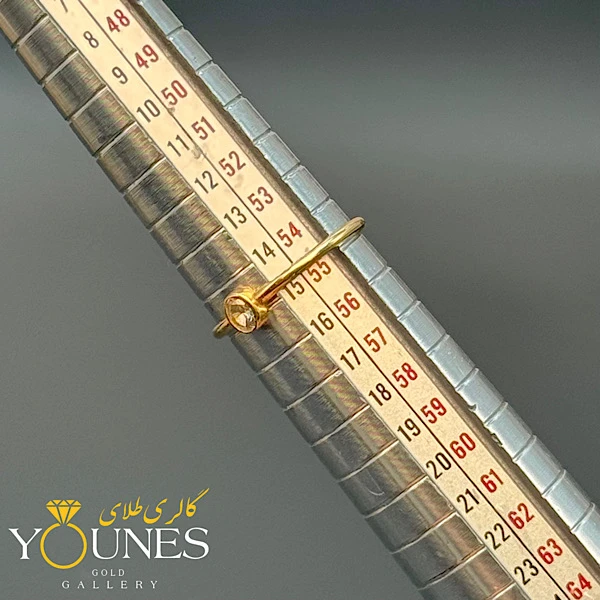 انگشتر تک نگین سفید طلا